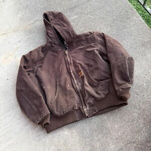 Carhartt Brown Hooded Bomber Jacket